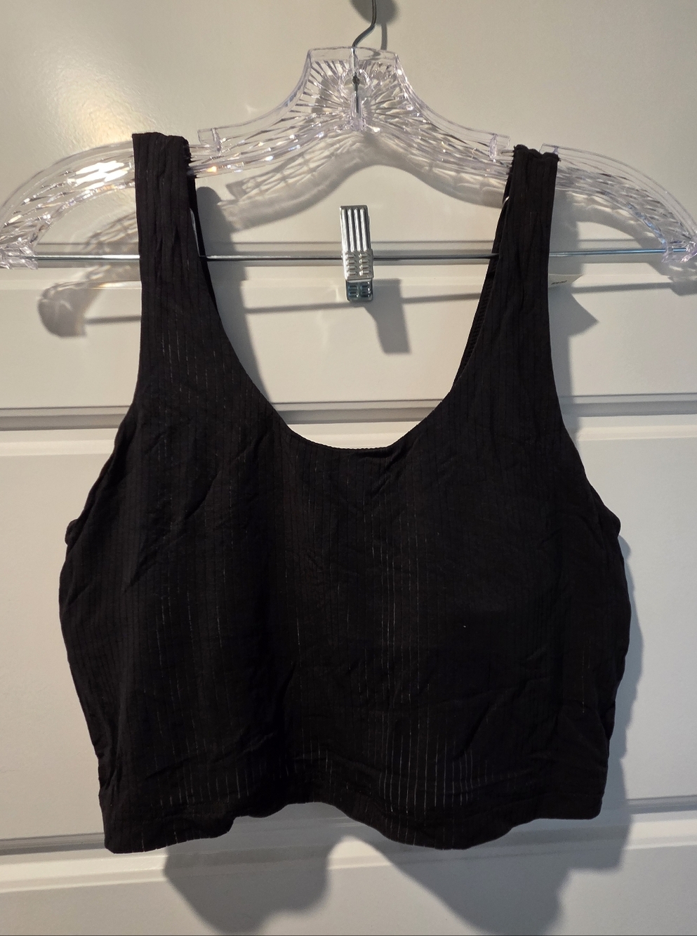 Aerie Black Women's Ribbed Tank Crop Top Medium Nwt